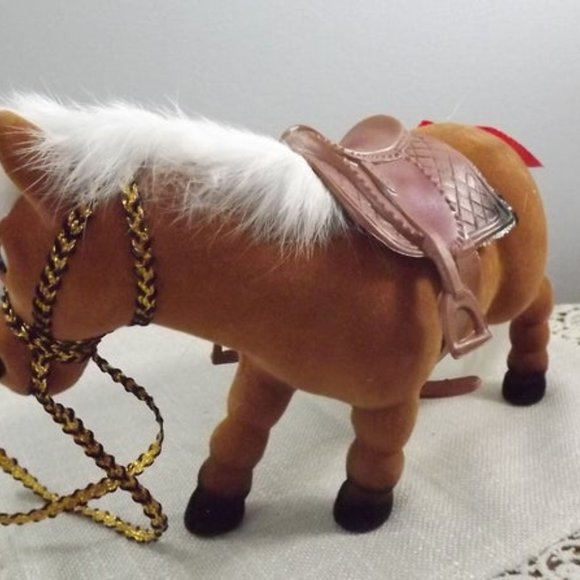 Brown Flocked Pony, Carnival Prize Horse - Picture 4 of 9